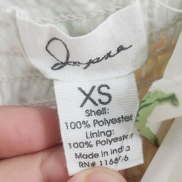 Japna Lemon Ruffle Tiered Spaghetti Strap Mini Dress Womens Size Extra Small XS - Picture 3 of 3